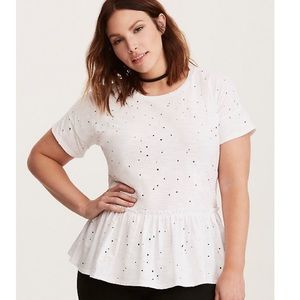 Torrid DESTRUCTED PEPLUM TEE